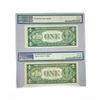 Image 2 : (2) 1935 $1 Silver Cert.'s PMG Ch UNC 64