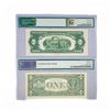 Image 2 : (2) 1928 & 2003 $2 & $1 Fed Reserve Notes PMG