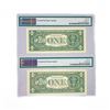 Image 2 : (2) 2013 Star $1 Fed Reserve Notes PMG GEM UNC 66