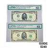 Image 1 : (2) 1950 $5 Fed Reserve Notes PMG