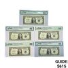 Image 1 : (5) 1935 E $1 Silver Cert.'s PMG GEM UNC 65-66