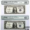 Image 1 : (2) 1935 E $1 Silver Cert.'s PMG