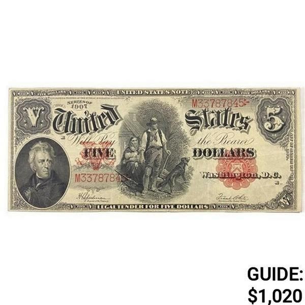 1907 LG $5 Legal Tender Note