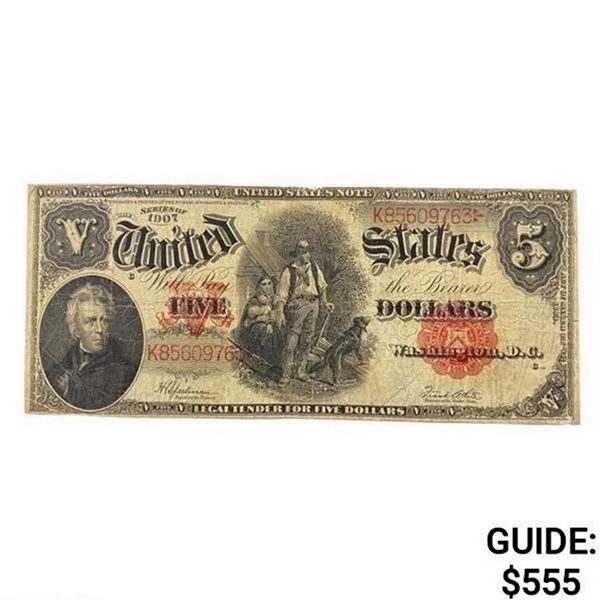 1907 LG $5 Legal Tender Note