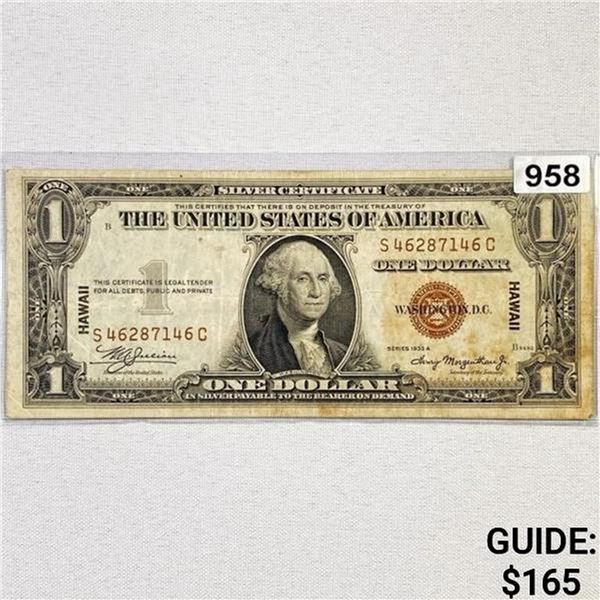 1935 WWII Hawaii Issue $1 Silver Certificate
