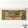 Image 1 : 1864 LG Confederate $10 Legal Tender Note
