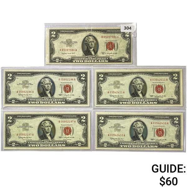 1953-1963 US $2 Legal Tender Notes (4 Items)