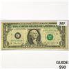 Image 1 : 1974 DBL Print Error US $1 Fed Res Note