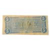 Image 2 : 1864 LG Confederate $5 Legal Tender Note