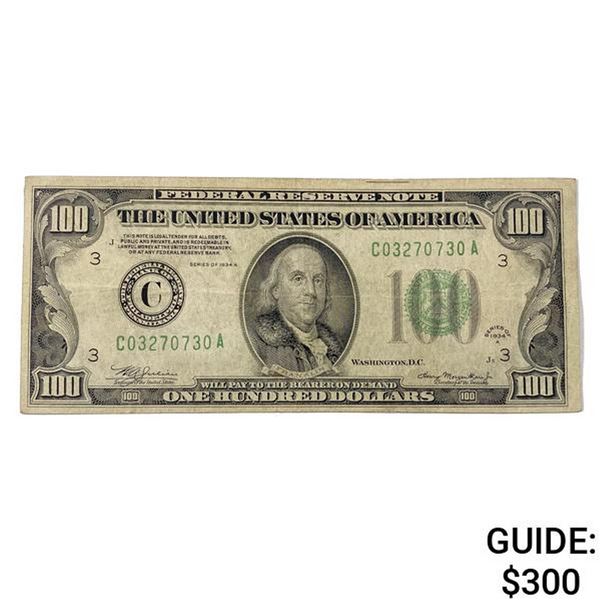 1934A US $100 Fed Res Note