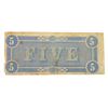 Image 2 : 1864 LG Confederate $5 Legal Tender Note