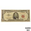 Image 1 : Off Center 1963 US $5 Legal Tender Note