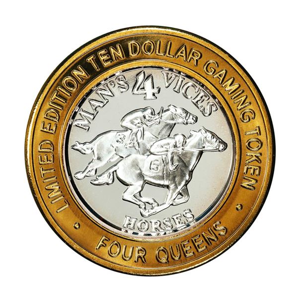.999 Silver Four Queens Casino Hotel Las Vegas, NV $10 Limited Edition Gaming Token