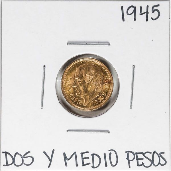 1945 Mexico Dos Y Medio Pesos Gold Coin