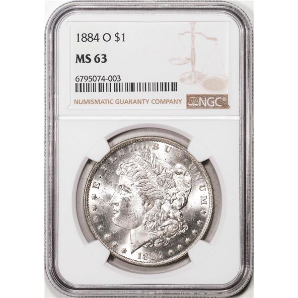 1884-O $1 Morgan Silver Dollar Coin NGC MS63