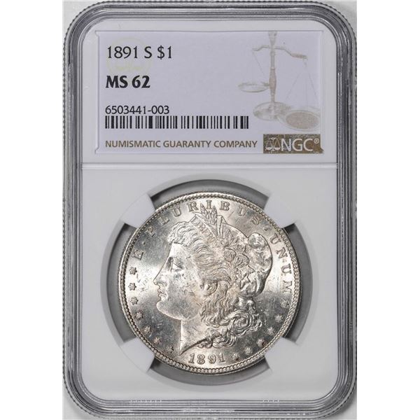 1891-S $1 Morgan Silver Dollar Coin NGC MS62