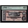 Image 1 : 1864 $10 Confederate States of America Note T-68 PMG Choice Uncirculated 63EPQ