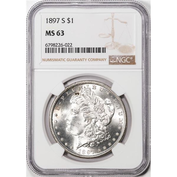 1897-S $1 Morgan Silver Dollar Coin NGC MS63