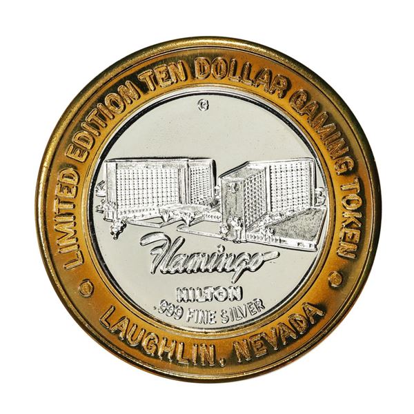 .999 Silver Flamingo Hilton Laughlin, Nevada $10 Casino Limited Edition Gaming Token