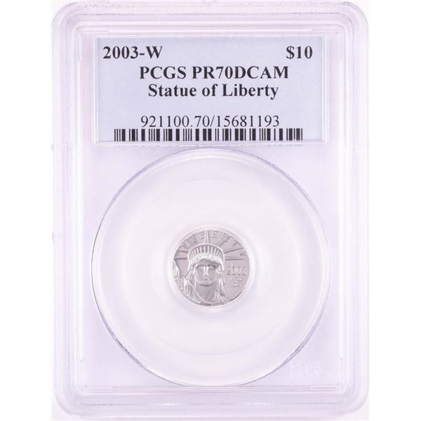2003-W $10 Proof American Platinum Eagle Coin PCGS PR70DCAM