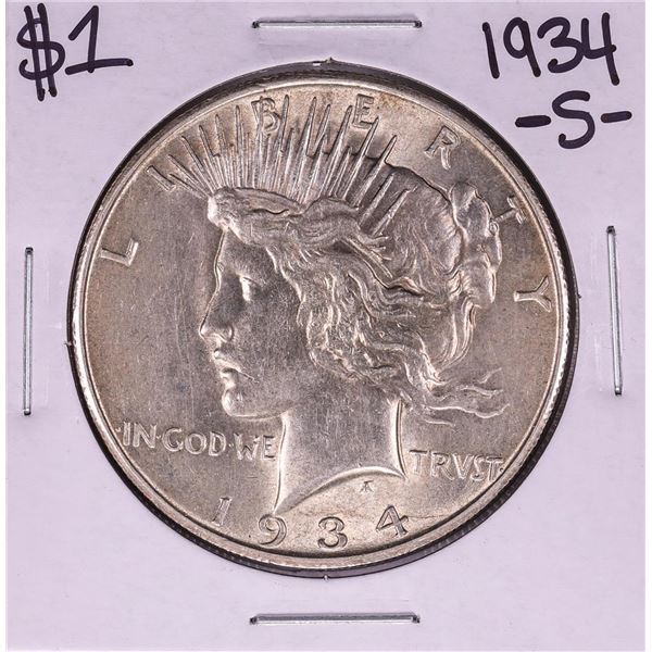 1934-S $1 Peace Silver Dollar Coin