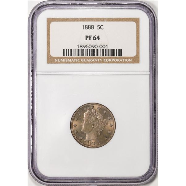 1888 Proof Liberty V Nickel Coin NGC PF64