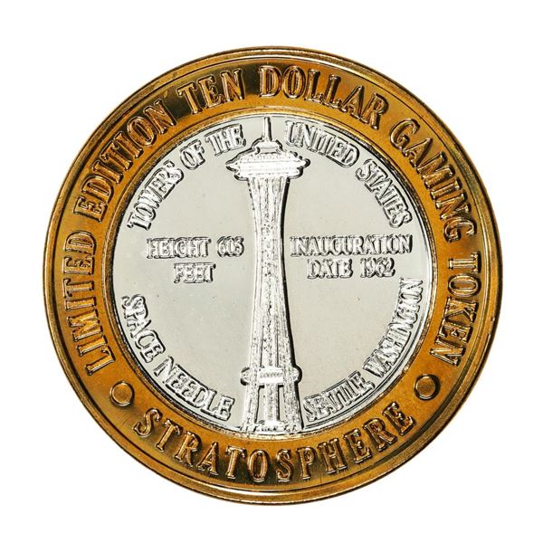 .999 Silver Stratosphere Las Vegas, Nevada $10 Casino Limited Edition Gaming Token