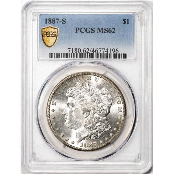 1887-S $1 Morgan Silver Dollar Coin PCGS MS62