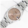 Image 2 : Rolex Ladies Midsize Stainless Steel Salmon Arabic Datejust Wristwatch