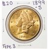 Image 1 : 1899-S Type 3 $20 Liberty Head Double Eagle Gold Coin