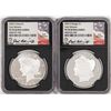 Image 1 : 2023-S $1 Proof Morgan & Peace Silver Dollar Set NGC PF70 Ultra Cameo ER Iskowitz Sig