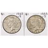 Image 1 : Lot of (2) 1935-S $1 Peace Silver Dollar Coins
