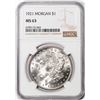 Image 1 : 1921 $1 Morgan Silver Dollar Coin NGC MS63