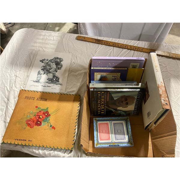 Books, photo album, cards etc