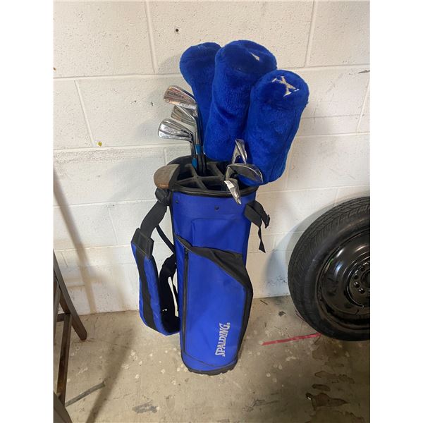 Golf clubs and bag