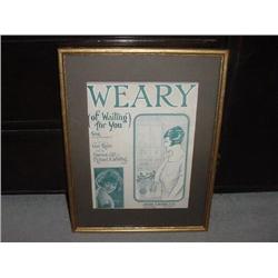 Framed Sheet Music Lithograph
