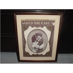 Framed Sheet Music Lithograph