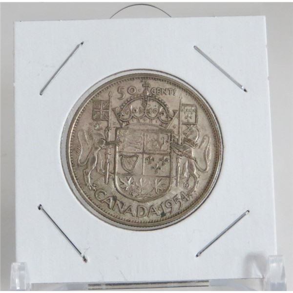 1954 Canadian Silver 50 Cent Coin