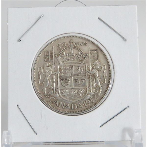 1952 Canadian Silver 50 Cent Coin