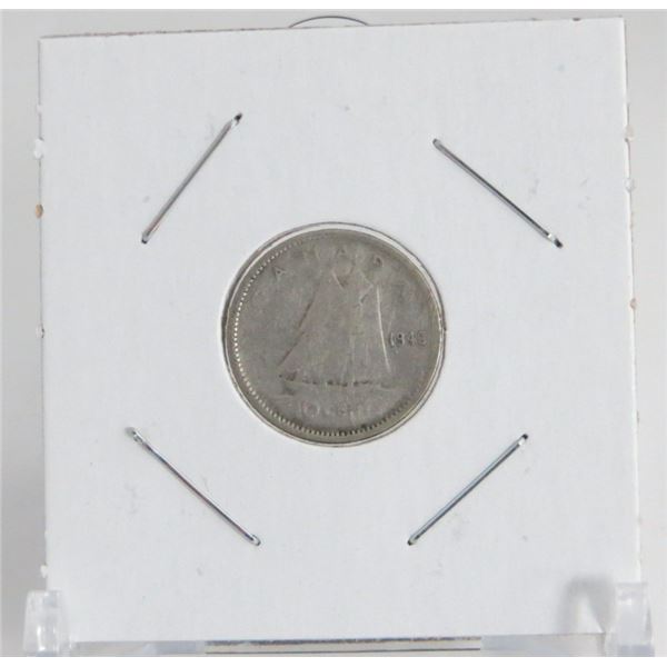 1946 Canadian Silver 10 Cent Coin