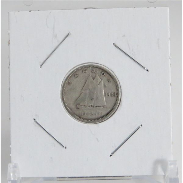 1940 Canadian Silver 10 Cent Coin