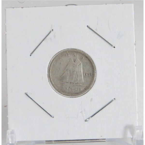 1944 Canadian Silver 10 Cent Coin