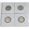 Image 1 : 4 Canadian Silver 1967 Quarters
