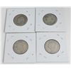 Image 1 : 4 Canadian Silver Quarters Dates Unknown