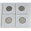 Image 1 : 4 Canadian Silver 1961 Quarters