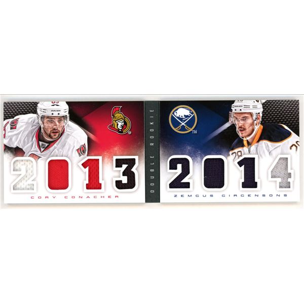 2013-14 Panini Playbook Double Rookie Classbook Jerseys Cory Conacher/Zemgus Girgensons