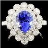 Image 1 : 18K Gold 1.95ct Tanzanite & 0.87ctw Diamond Ring