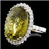 Image 2 : 18K Gold 15.81ct Tourmaline & 1.07ct Diamond Ring