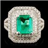 Image 1 : 18K Gold 1.36ct Emerald & 1.10ctw Diamond Ring