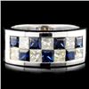 Image 1 : 18K Gold 1.48ctw Sapphire & 1.07ctw Diamond Ring